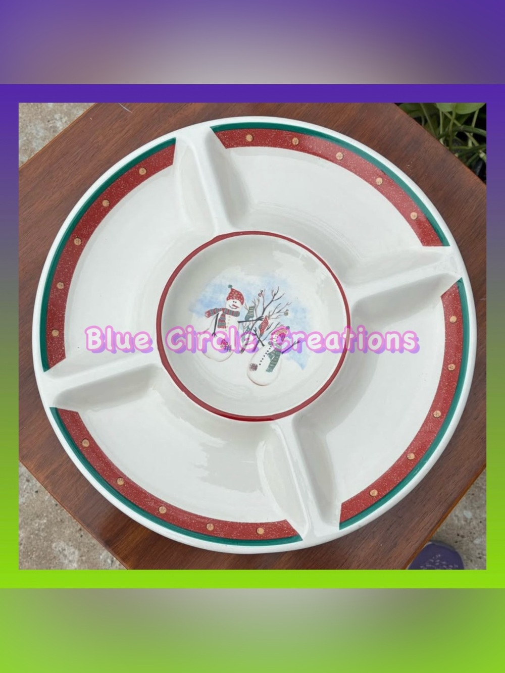 Royal Seasons Stoneware 5-Part Divided Serving Tray